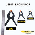 IMPODIO Jepit Background Foto Studio clamp 3 varian ukuran - dalam penggunaan
