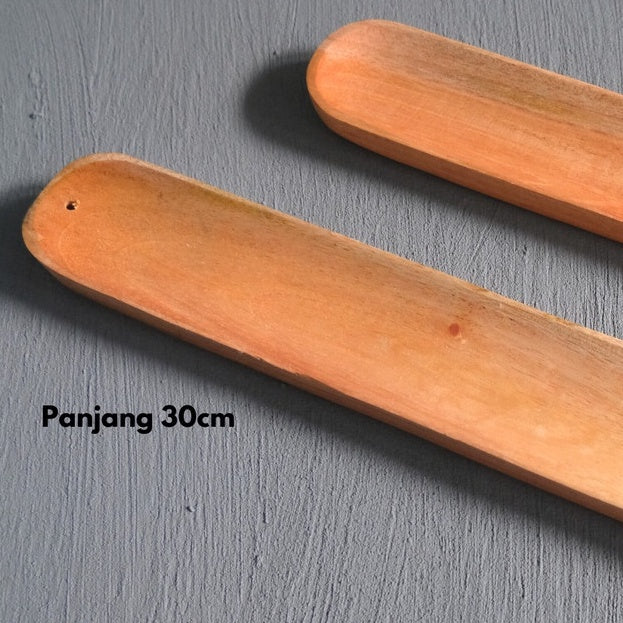 IMPODIO Piring sushi panjang aethetic kayu mahoni asli