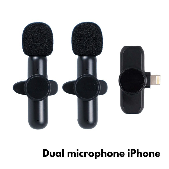 Lavaliers Microphone Wireless clip on smartphone utk iPhone dan Type C