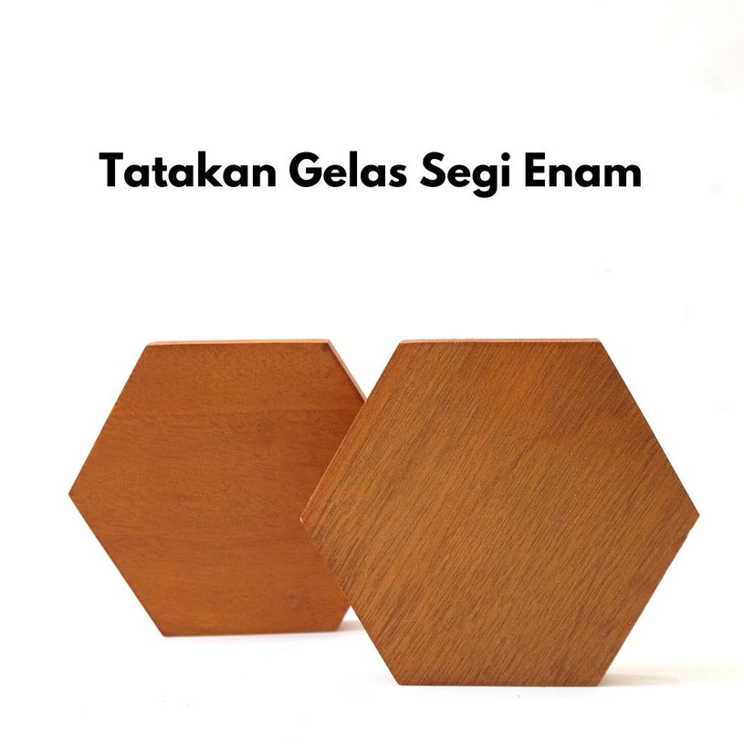 Tatakan Gelas / Tatakan Kayu/Tatakan Gelas Segi Enam - Aksesoris Photo IMPODIO