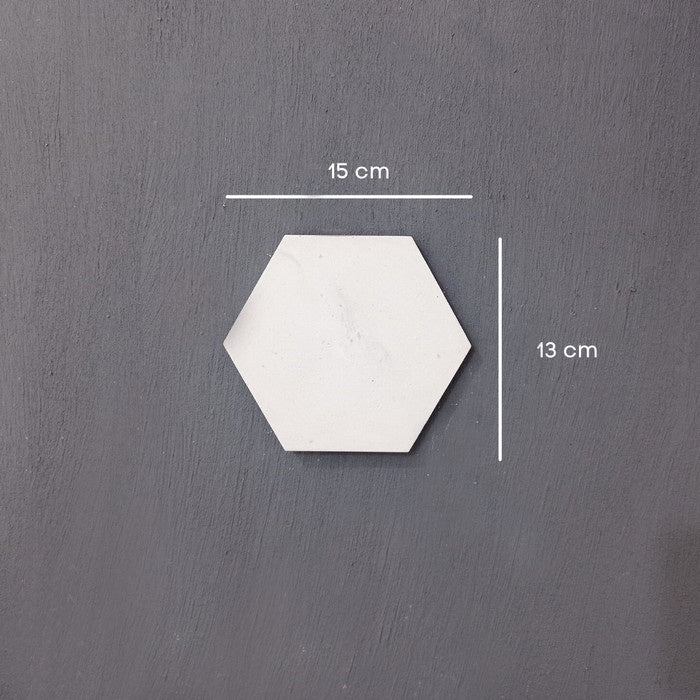 IMPODIO Coaster putih hexagon tatakan gelas photo properti studio