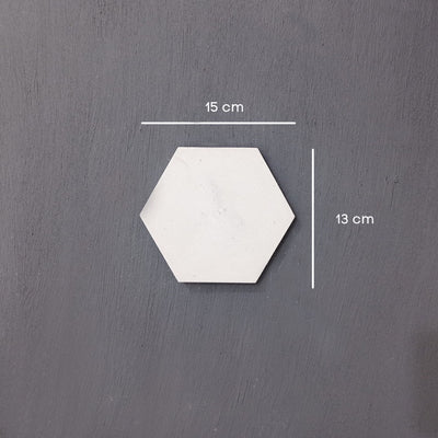IMPODIO Coaster putih hexagon tatakan gelas photo properti studio
