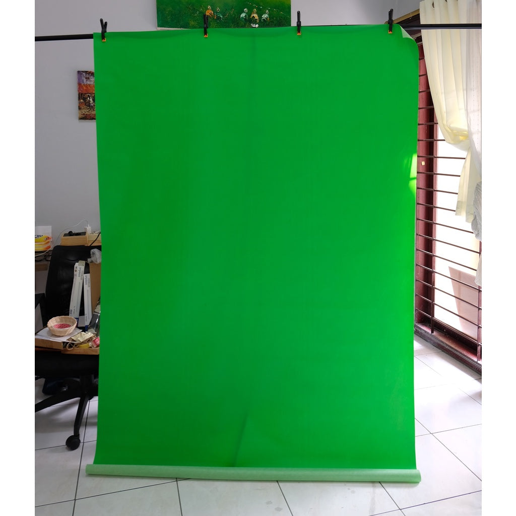 IMPODIO T-Shape stand + Background IMPODIO HIJAU muda/tua FREE jepit 4pcs