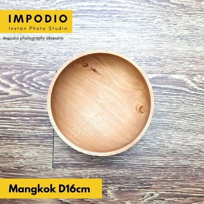 IMPODIO Mangkok Kayu Mahoni Diameter 15cm - Aksesoris Photography