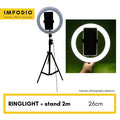 IMPODIO ringlight 120 LED Diameter 26cm bisa 3 warna dimmable + - close up