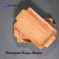 IMPODIO Nampan Kayu – Baki Kayu design mewah ukuran 38x20cm - background putih
