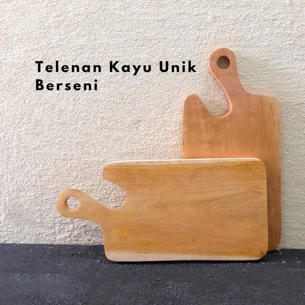 IMPODIO Talenan Kayu Unik Berseni ukuran panjang 29cm / Kayu Berkualitas Props
