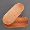 IMPODIO Piring kayu lonjong untuk piring saji - ukuran 8cm x 20cm - close up