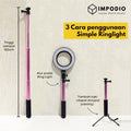 IMPODIO Ring Light 3 in 1 + stand 120cm bisa 3 warna dan terang - detail produk