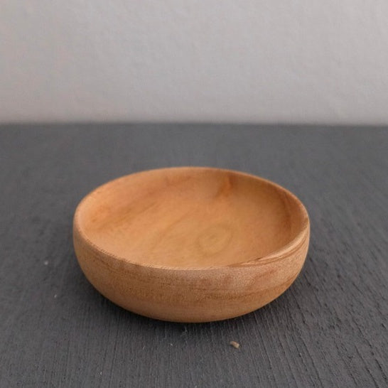 IMPODIO Piring mini Tempat sambal cobek kayu diameter 8cm dan 10cm