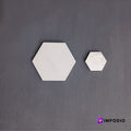 IMPODIO Coaster putih hexagon tatakan gelas photo properti studio - tampak samping