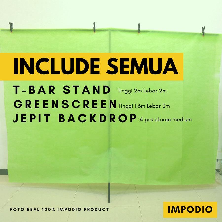 Paket background untuk Zoom, Youtube, Sekolah murah ORIGINAL IMPODIO - Hitam