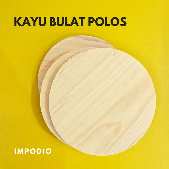 IMPODIO Talenan Kayu Pinus Model Bulat Diameter 18 cm polos tanpa kaki