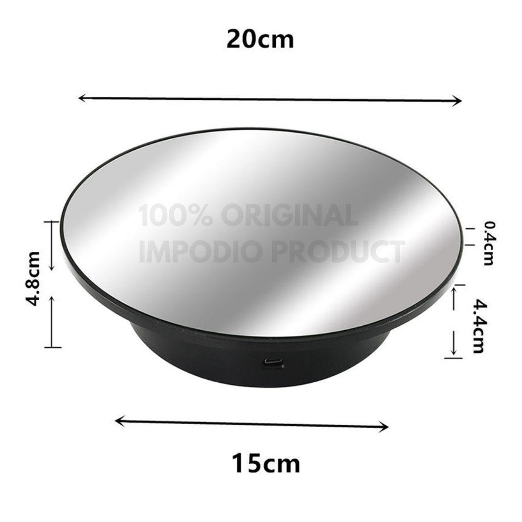 IMPODIO 360 Turntable untuk foto product berputar otomatis - diameter 20 cm dan 26cm