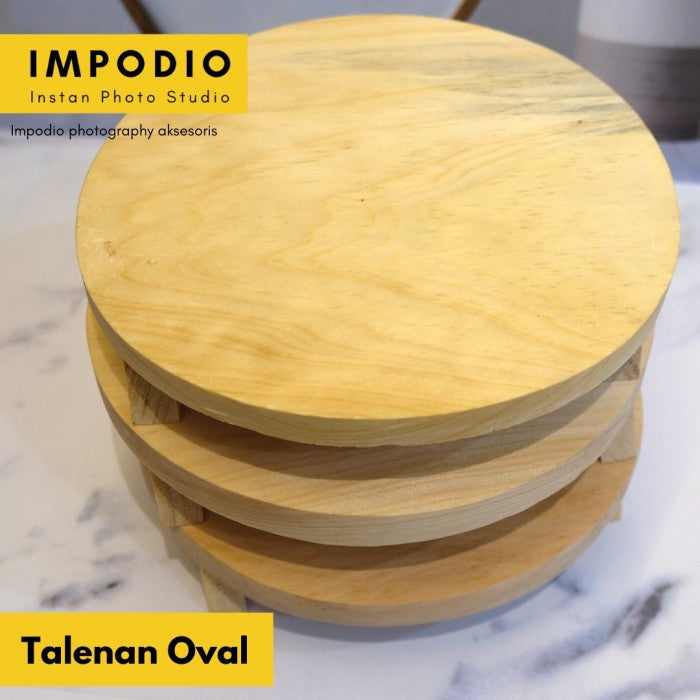 IMPODIO Talenan Kayu Pinus BULAT ukuran diameter 15cm Wooden Cutting Board