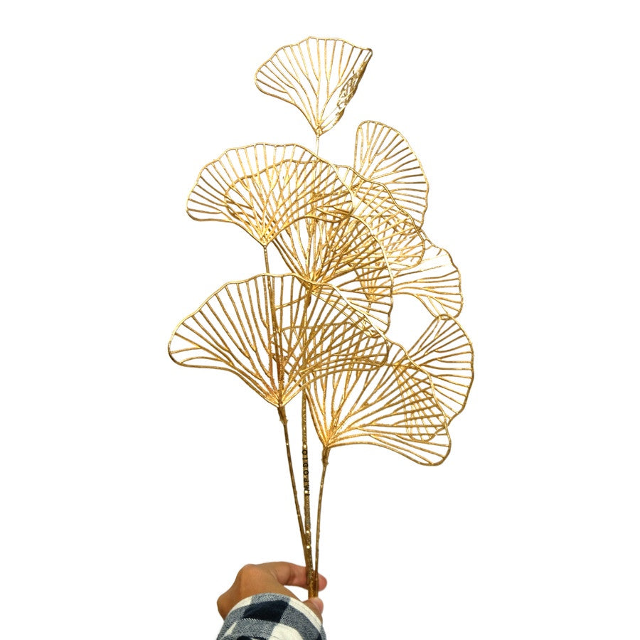 IMPODIO Daun Bunga Ginkgo Emas - Artificial Golden Flower props foto