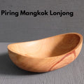 IMPODIO Piring mangkok bahan kayu bentuk lonjong mewah - tampak samping