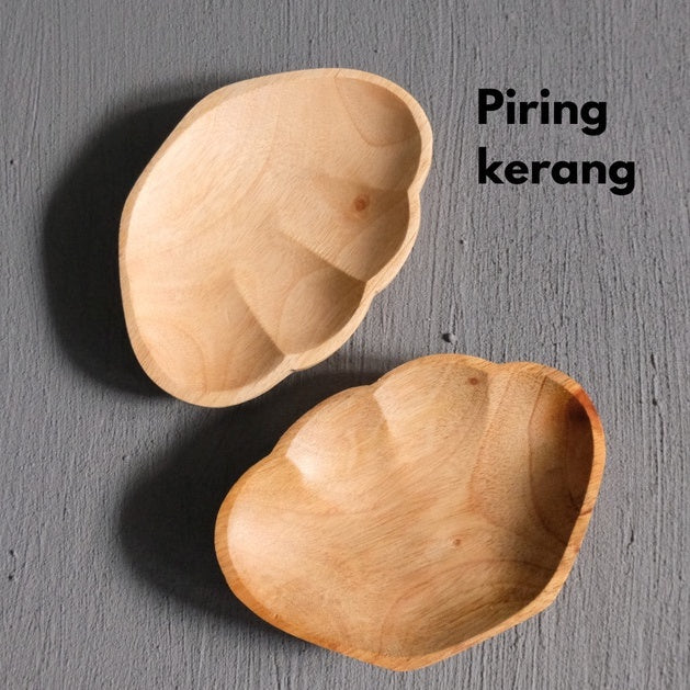 IMPODIO Piring kayu bentuk kerang sangat rapih dan bagus