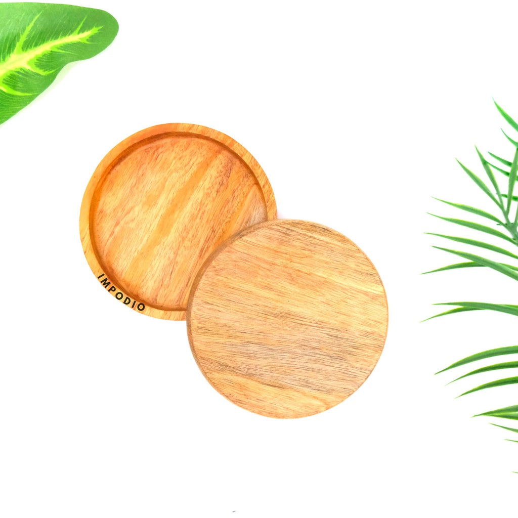 IMPODIO Coaster gelas 15cm / tatakan alas minum / props foto kayu