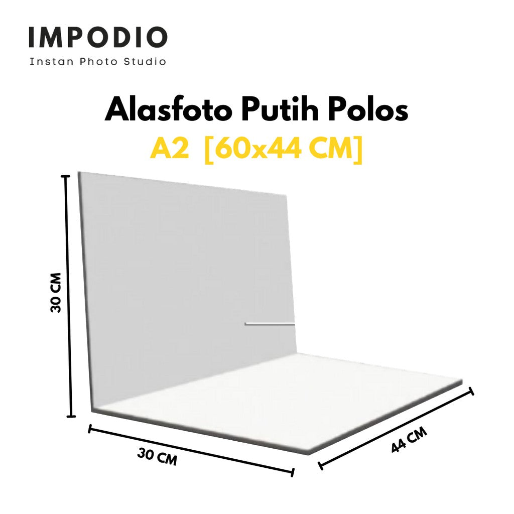 IMPODIO Alasfoto lipat lapis papan motif putih polos A2 60x44 cm