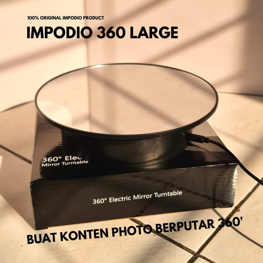 IMPODIO 360 Turntable untuk foto product berputar otomatis - diameter 20 cm dan 26cm