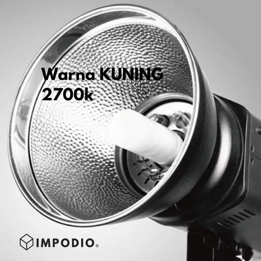 IMPODIO 150 watt bulb lamp untuk studio – photography E27 - 2700k - dalam penggunaan