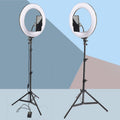 IMPODIO ringlight 120 LED Diameter 26cm bisa 3 warna dimmable + - background putih
