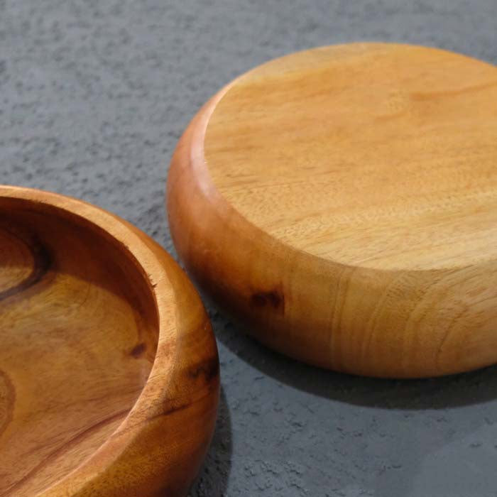 Mangkok bulat bentuk donat solid mahoni asli dan rapih