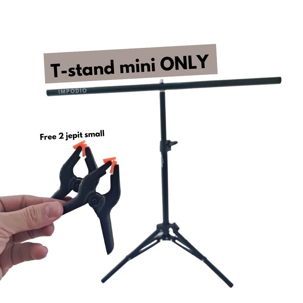 IMPODIO Paket mini stand + Background PVC Putih 60x100