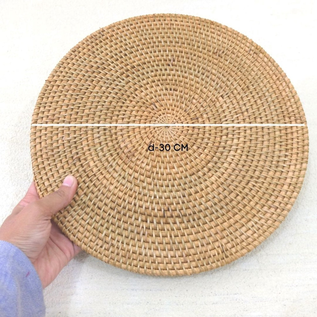 IMPODIO Placemat rotan – tatakan alas makan piring gelas bamboo - detail produk