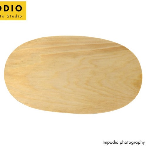 IMPODIO Talenan Kayu Pinus OVAL ukuran 21x15cm props aksesoris photography