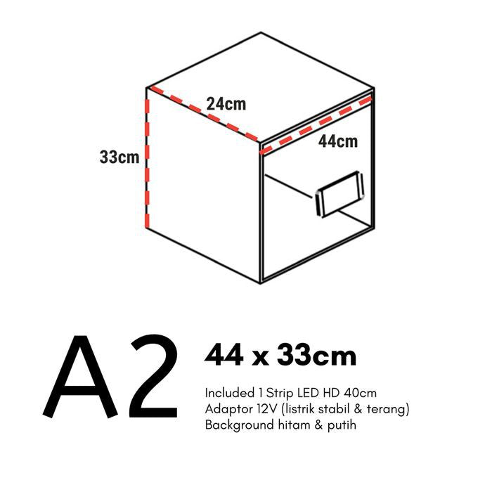 IMPODIO Box Mini Studio photo ukuran 45 x 32cm free alasfoto