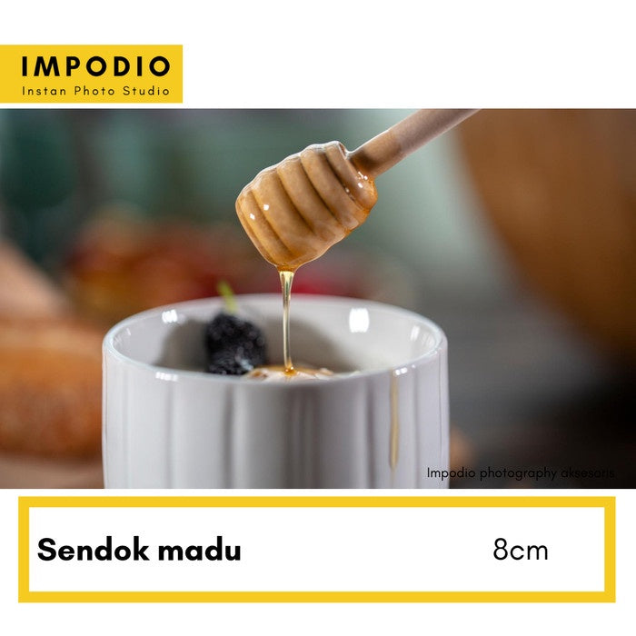 IMPODIO Sendok madu kayu Small 8cm - aksesoris photography - tampak samping