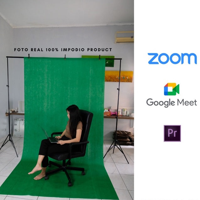 IMPODIO Spunbond 75gsm babckground foto hijau tua ukuran 1.6 x 3m