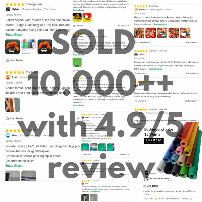 [Bundle 15 warna] IMPODIO background foto / backdrop warna polos