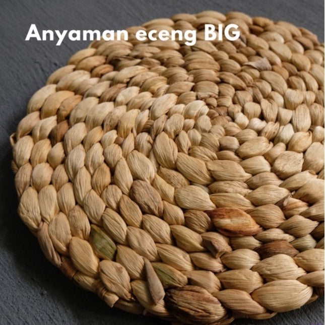 IMPODIO Anyaman eceng gondok besar Diameter 20cm placemat / pelindung panas