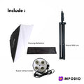 IMPODIO 4 Lighting Socket E27 Super Terang Dengan Reflektor + Stand 2m - tampak samping