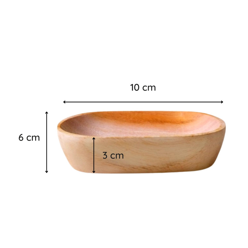 IMPODIO Plate Oval Piring Kayu kecil / Produk foto konten props