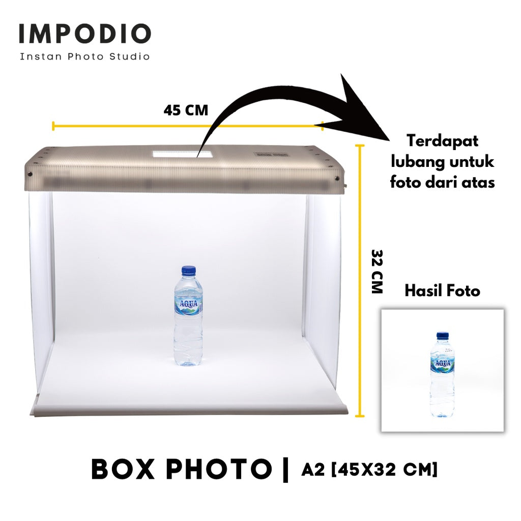 IMPODIO Box Studio foto dengan alasfoto A2 motif semen dan abu abu bundling