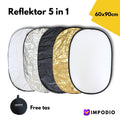 IMPODIO Reflektor Oval ukuran 60 x 90cm – Pemantul cahaya lighting - tampak samping