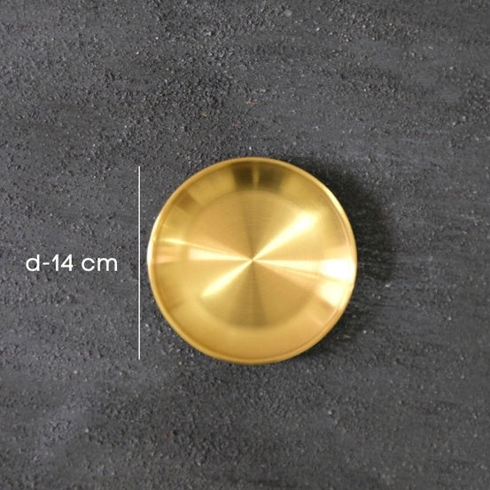 IMPODIO piring makan dekorasi Gold - Stainless Steel European 3 variasi ukuran