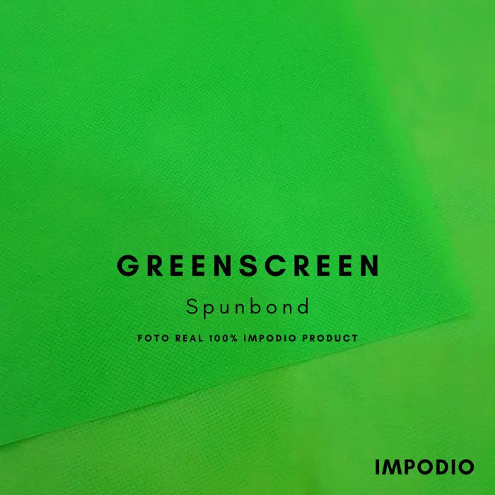IMPODIO Paket Greenscreen Spunbond Hijau | Kain Spunbond 1.6x3M tiang aluminium 2x3M | Backdrop Stand Green Screen Chroma Key Background