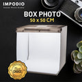 IMPODIO Box Studio Foto mini Ukuran 50x50cm 2 LED Paling terang - dalam penggunaan