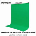 IMPODIO Paket stand premium + Green screen premium 3x6 mtr Profesional - tampak samping