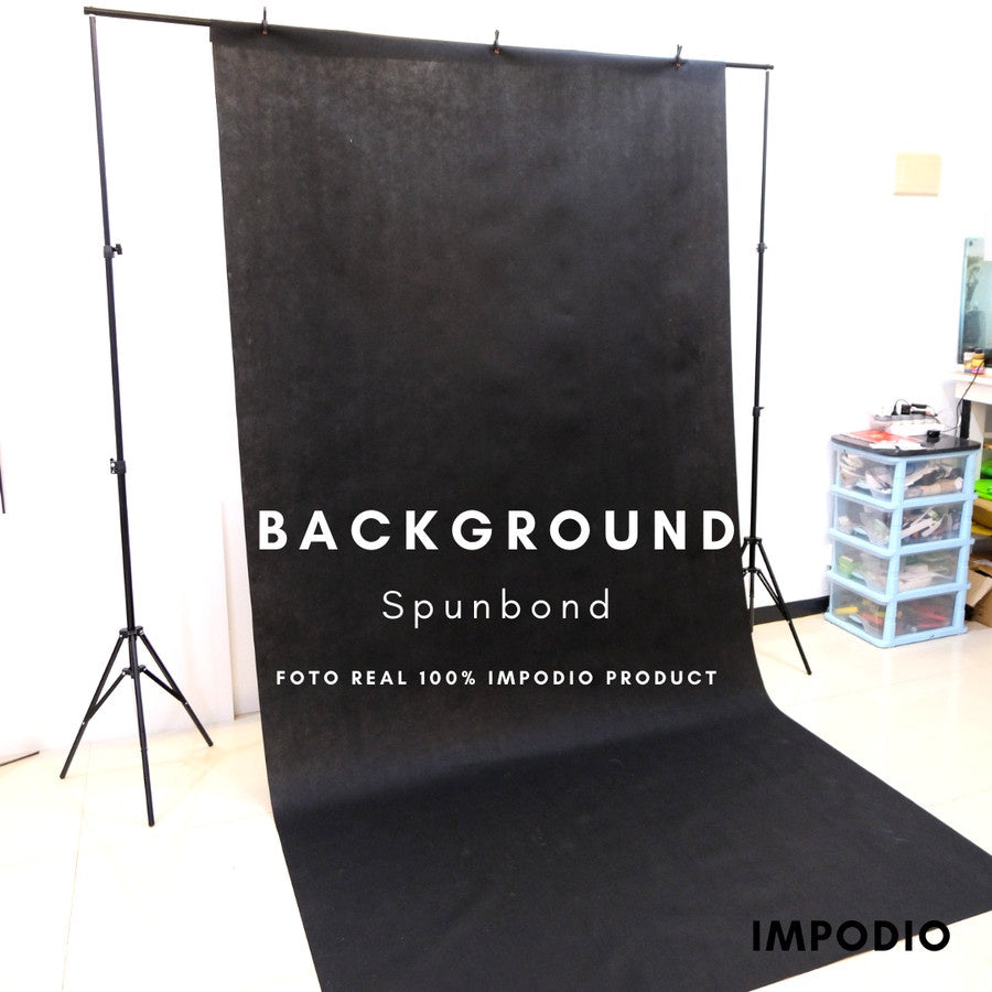 Background spunbond hitam backdropfoto Ukuran 1.6m x 3m Impodio-PERMTR IMPODIO
