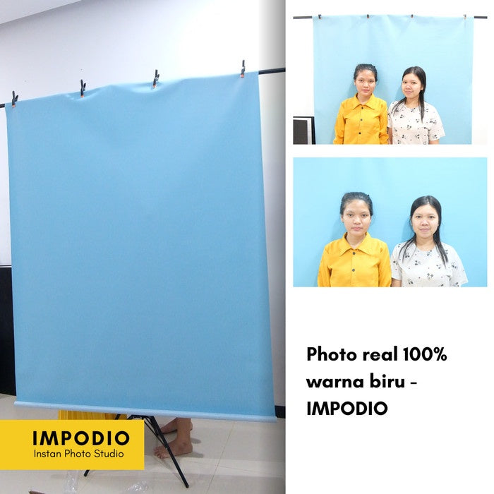 IMPODIO T-Shape stand + Background IMPODIO HIJAU muda/tua FREE jepit 4pcs