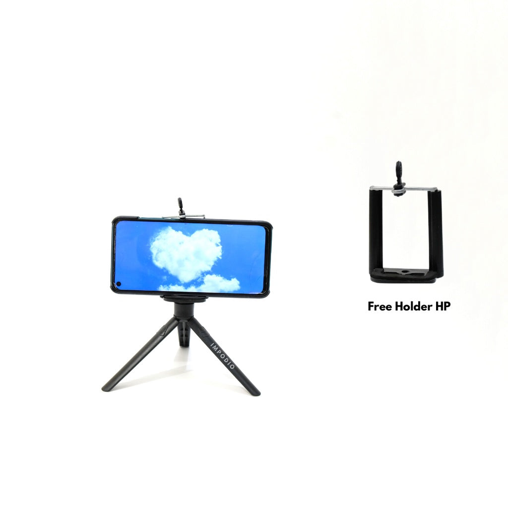 IMPODIO Tripod + holder HP untuk di meja