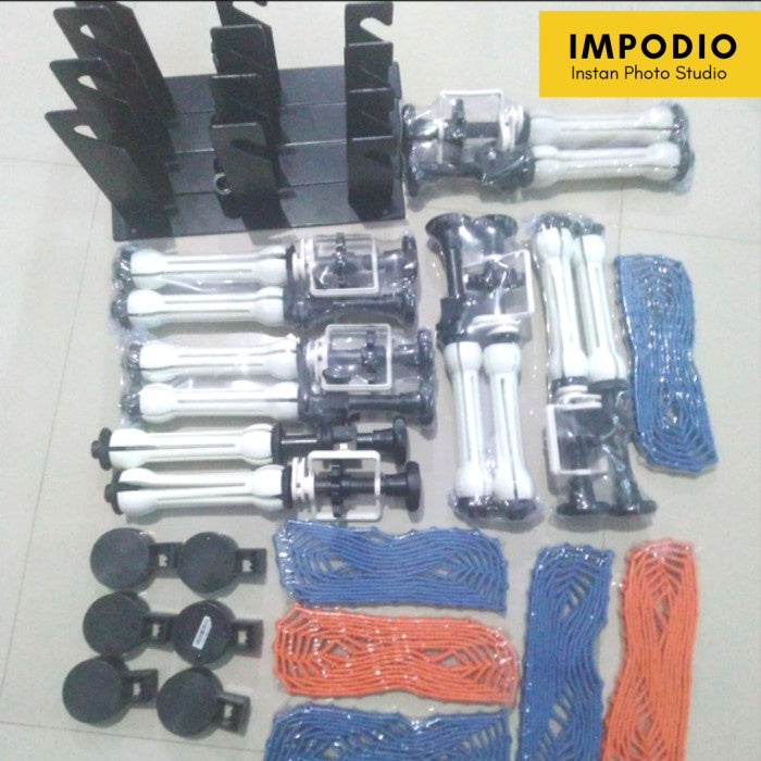 IMPODIO Expander+Pipa / kerekan background roller manual 3 roll bisa lebar 3m