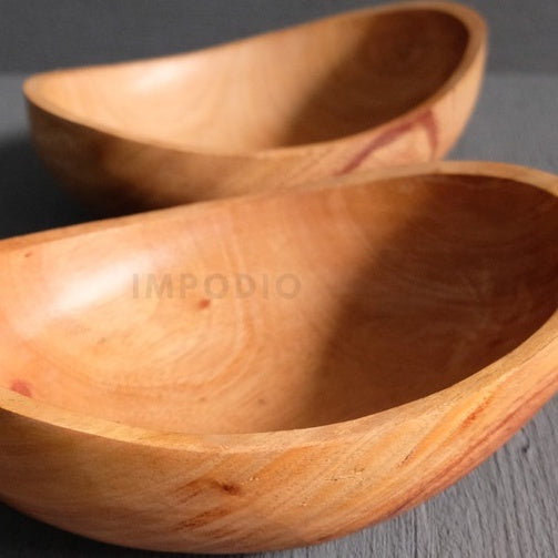 IMPODIO Piring mangkok bahan kayu bentuk lonjong mewah