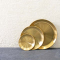 IMPODIO piring makan dekorasi Gold – Stainless Steel European 3 - tampak samping